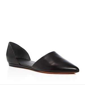 Vince NINA Black Leather Pointy Toe Flat Size 6